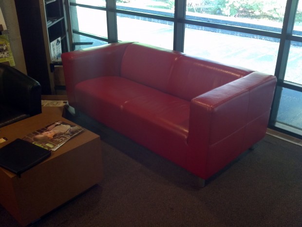 Red Leather Sofa - Couches